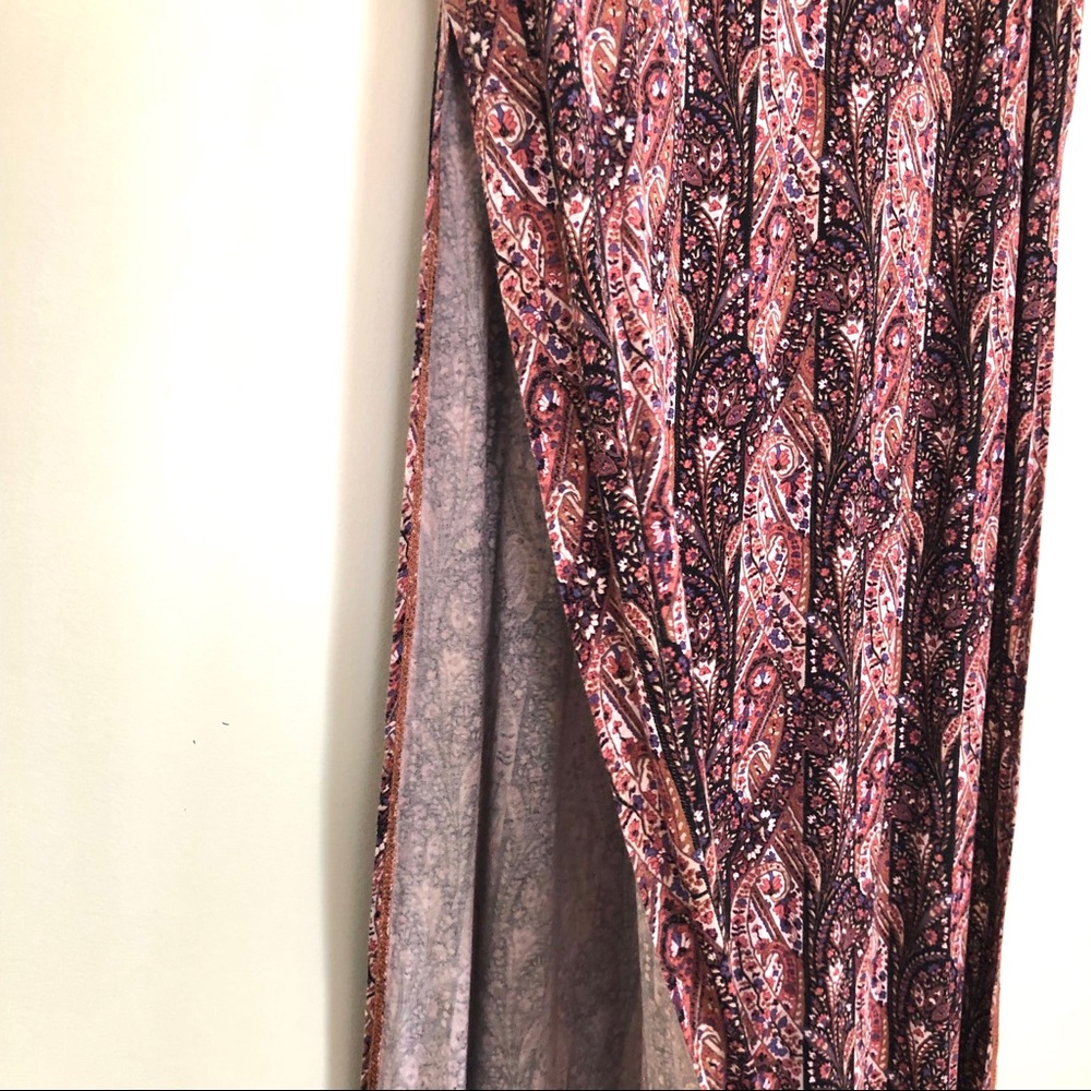 American Eagle Maxi Skirt Brown Paisley Comfortable Stretchy Soft Small - Picture 2 of 8
